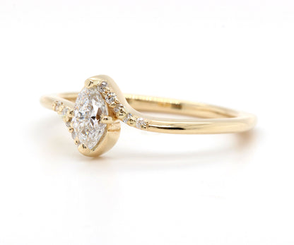 Dainty Marquise Diamond Bypass Ring