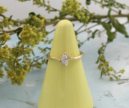 Dainty Marquise Diamond Bypass Ring