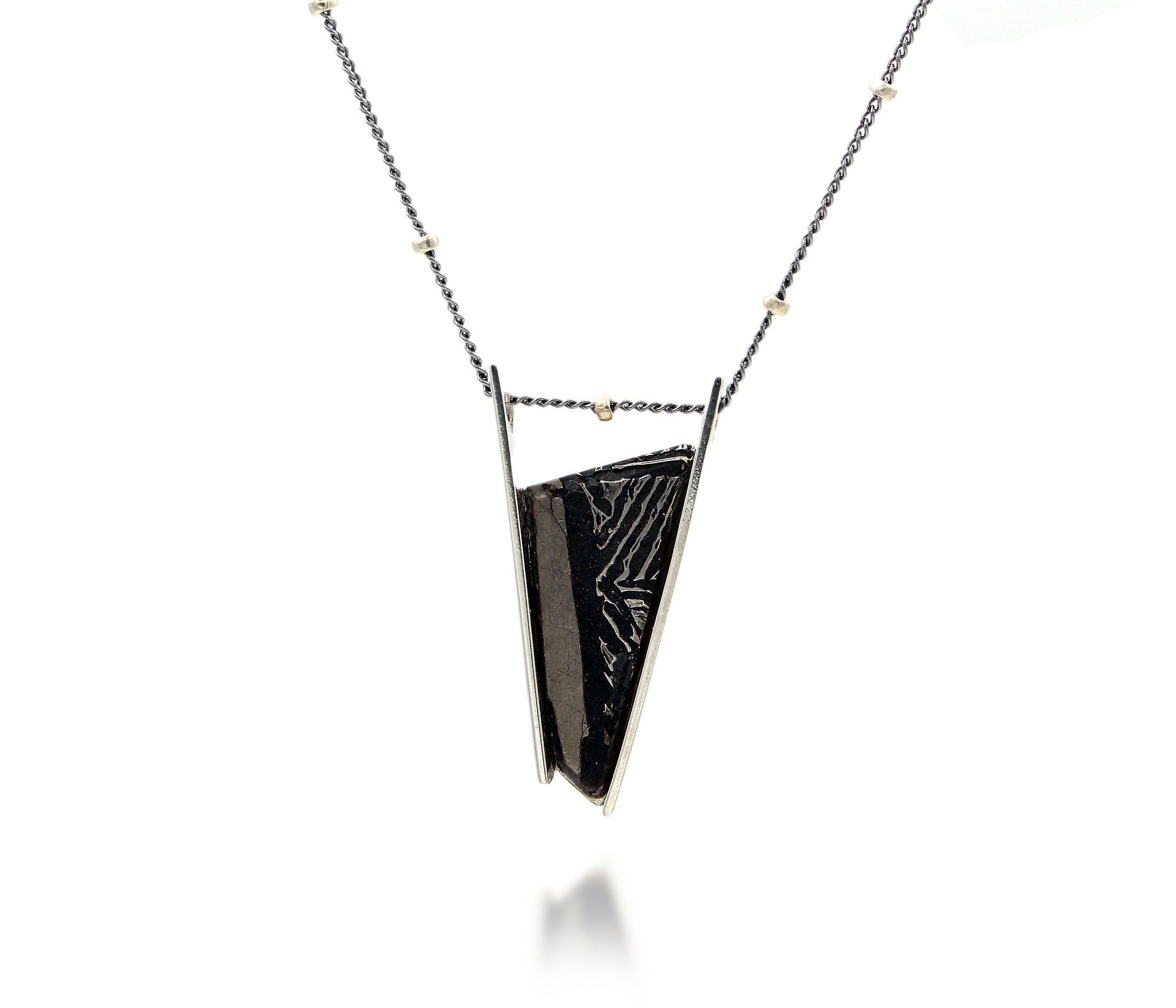 Double Bar Angular Meteorite Necklace