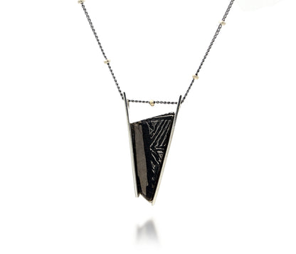 Double Bar Angular Meteorite Necklace