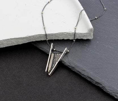 Double Bar Angular Meteorite Necklace