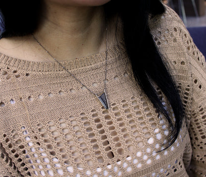 Double Bar Angular Meteorite Necklace