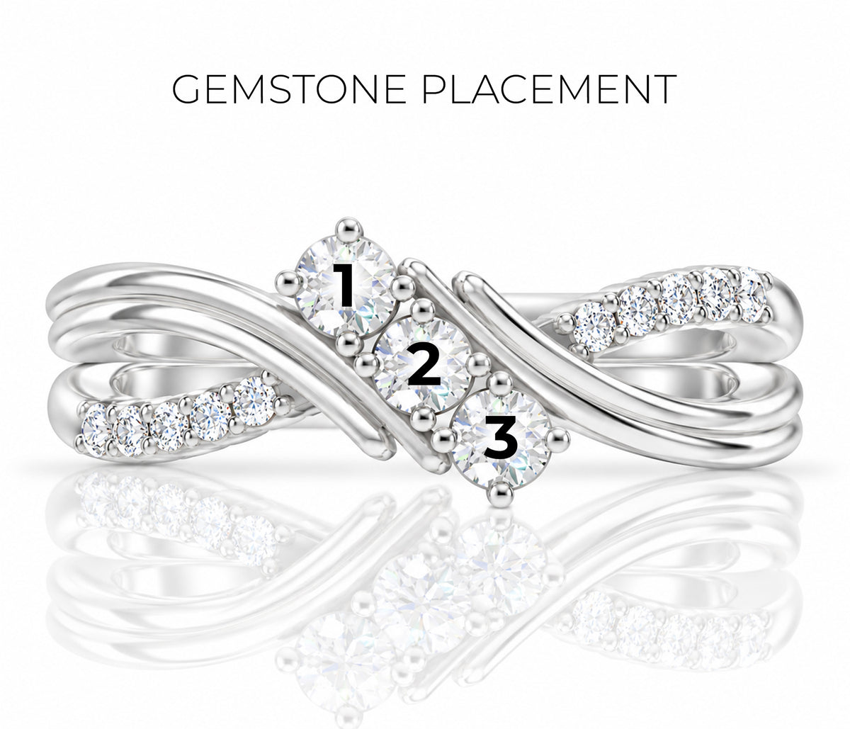 Double Twist Diamond Birthstone Gold Ring