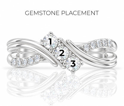 Double Twist Diamond Birthstone Gold Ring