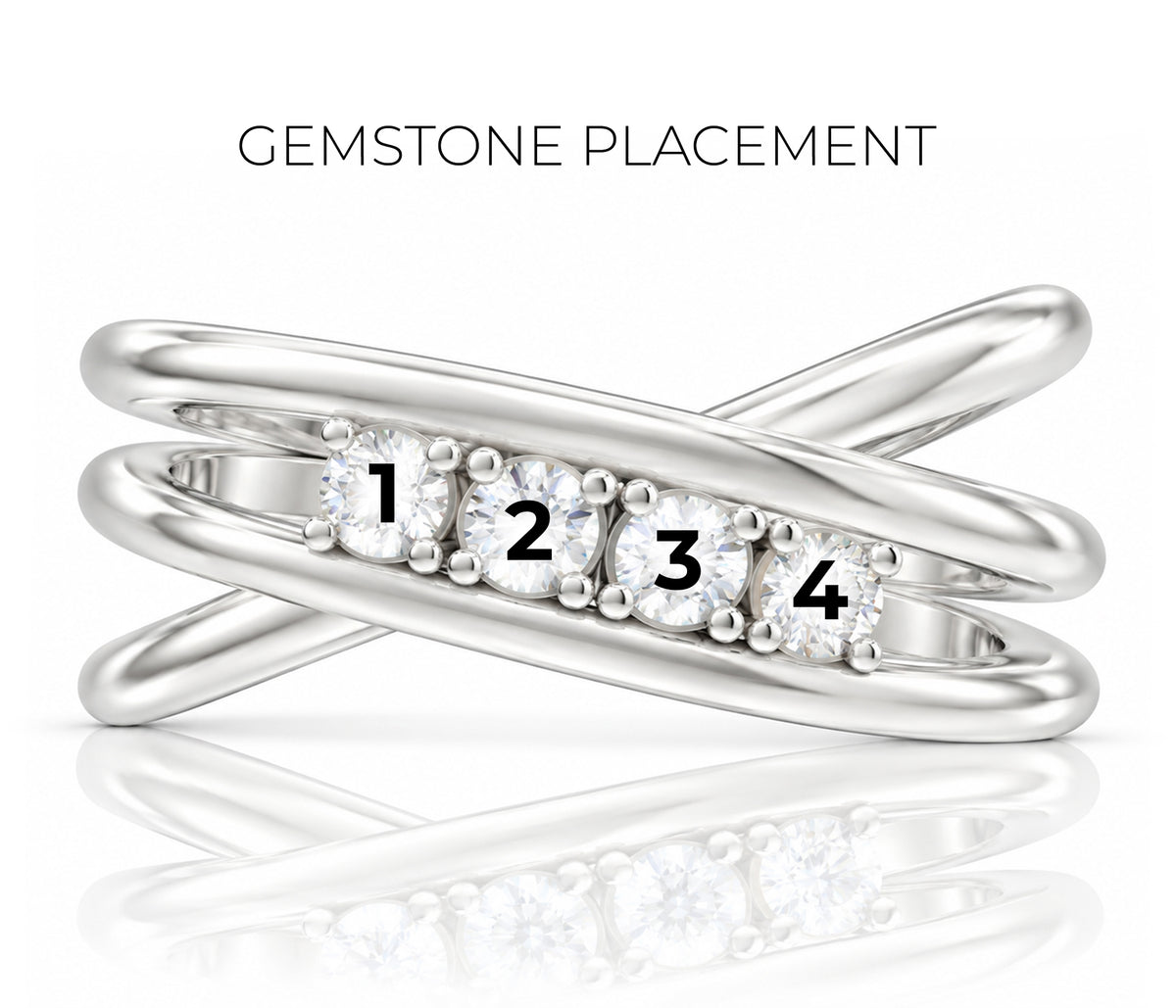 Modern Criss Cross Birthstone Gold Ring