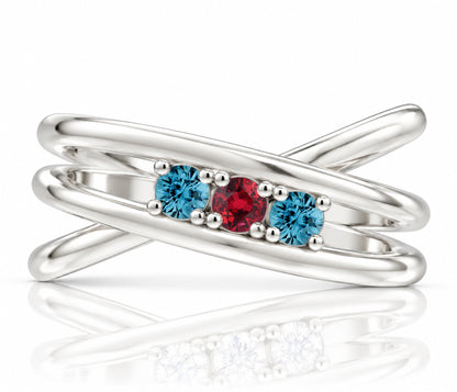Anillo Art Déco dorado con halo de ágata musgosa y hexágono