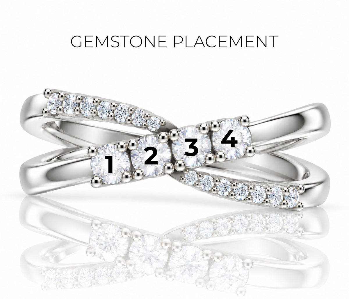 Simple Criss Cross Birthstone Gold Ring