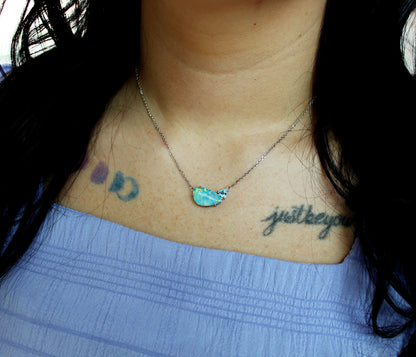Freeform Blue Opal Tourmaline Necklace