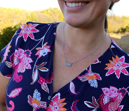 Freeform Pink Opal Tourmaline Amethyst Necklace