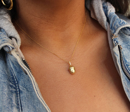Strength of an Acorn Gold Necklace