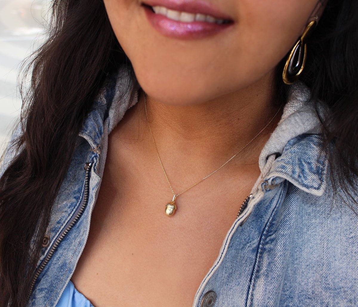 Strength of an Acorn Gold Necklace