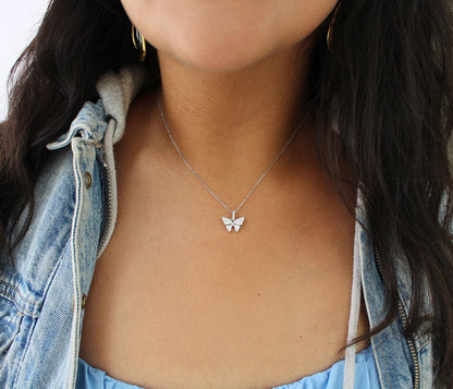 Awakening Butterfly Silver Necklace