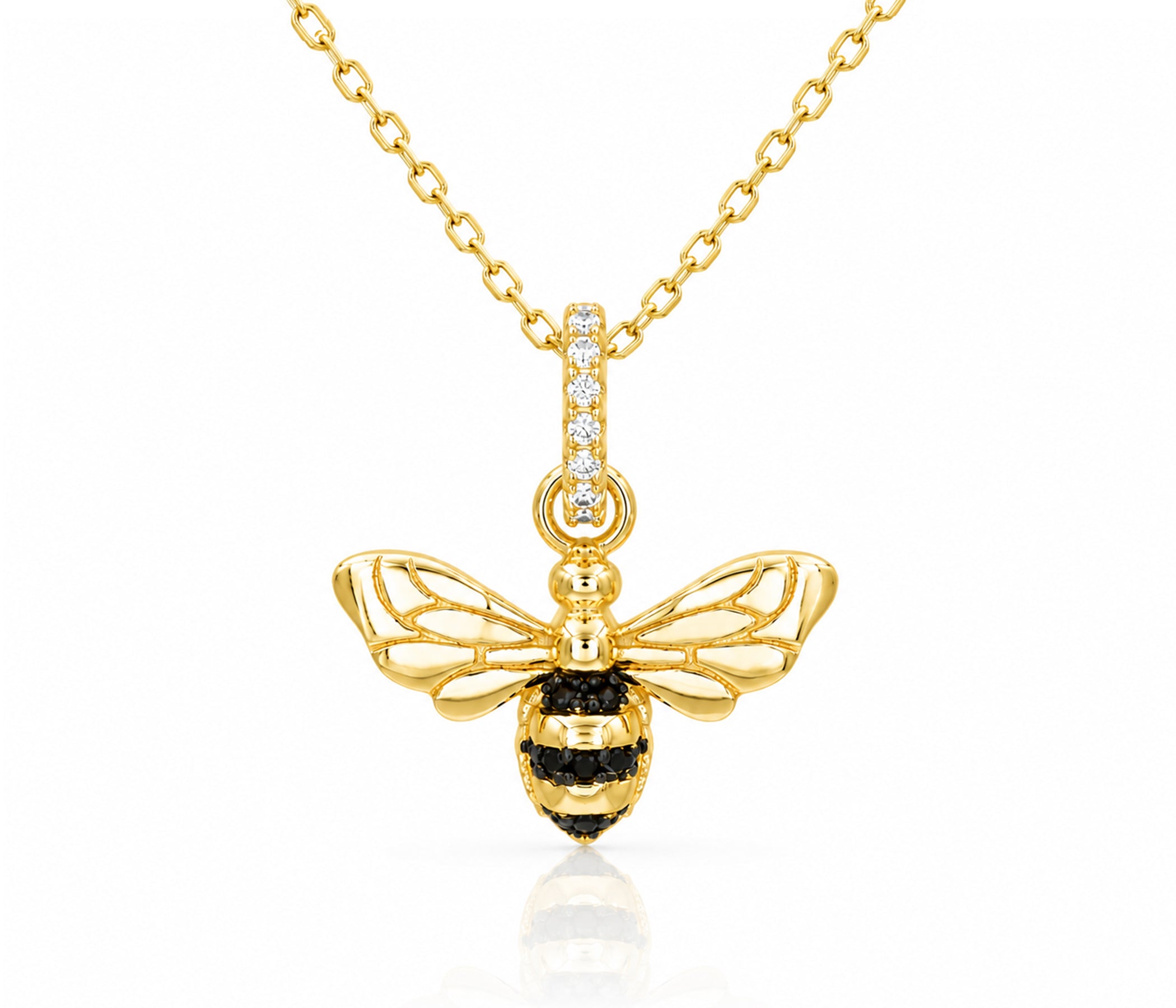 Focus like A Bee Gold Necklace