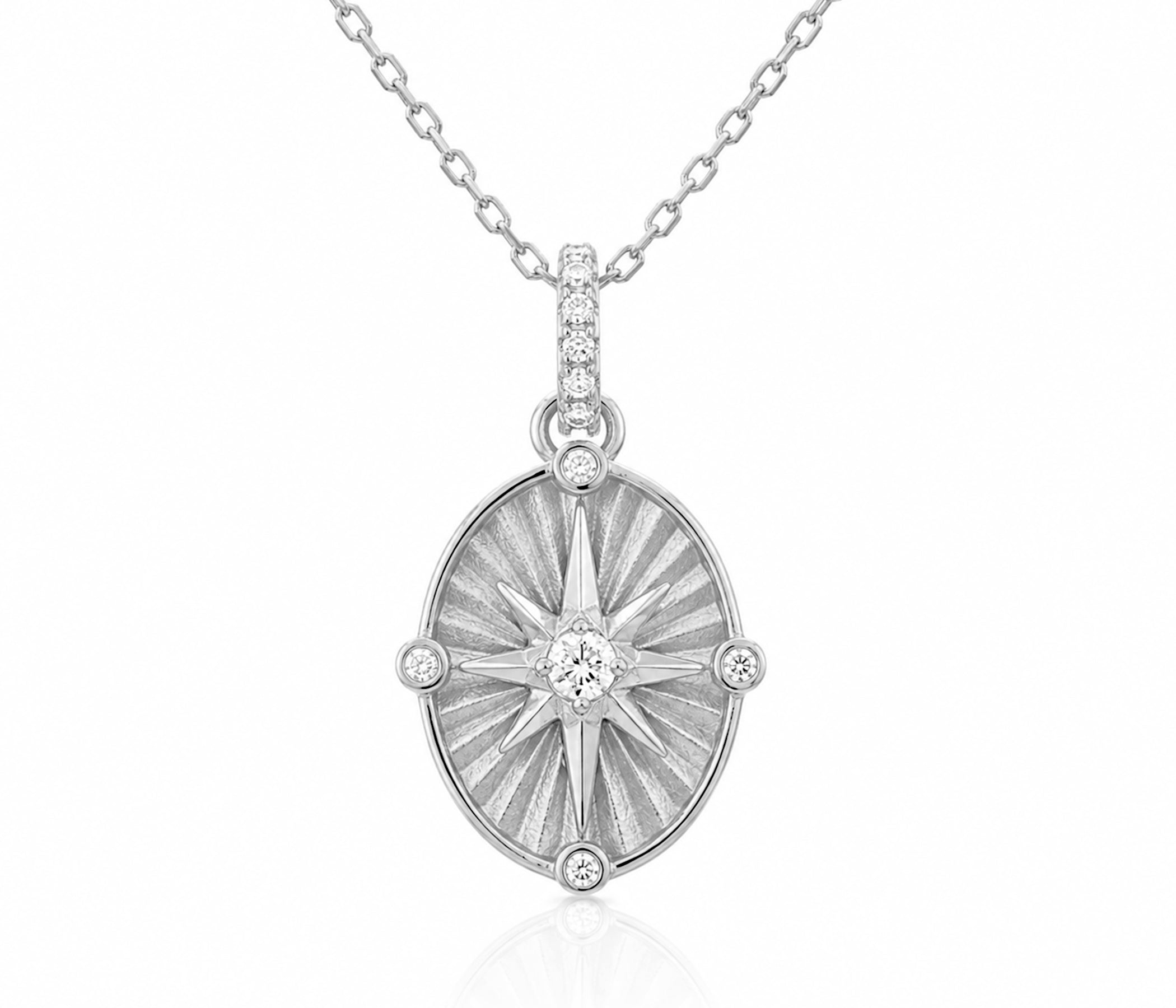 Compass of Independence Silver Necklace