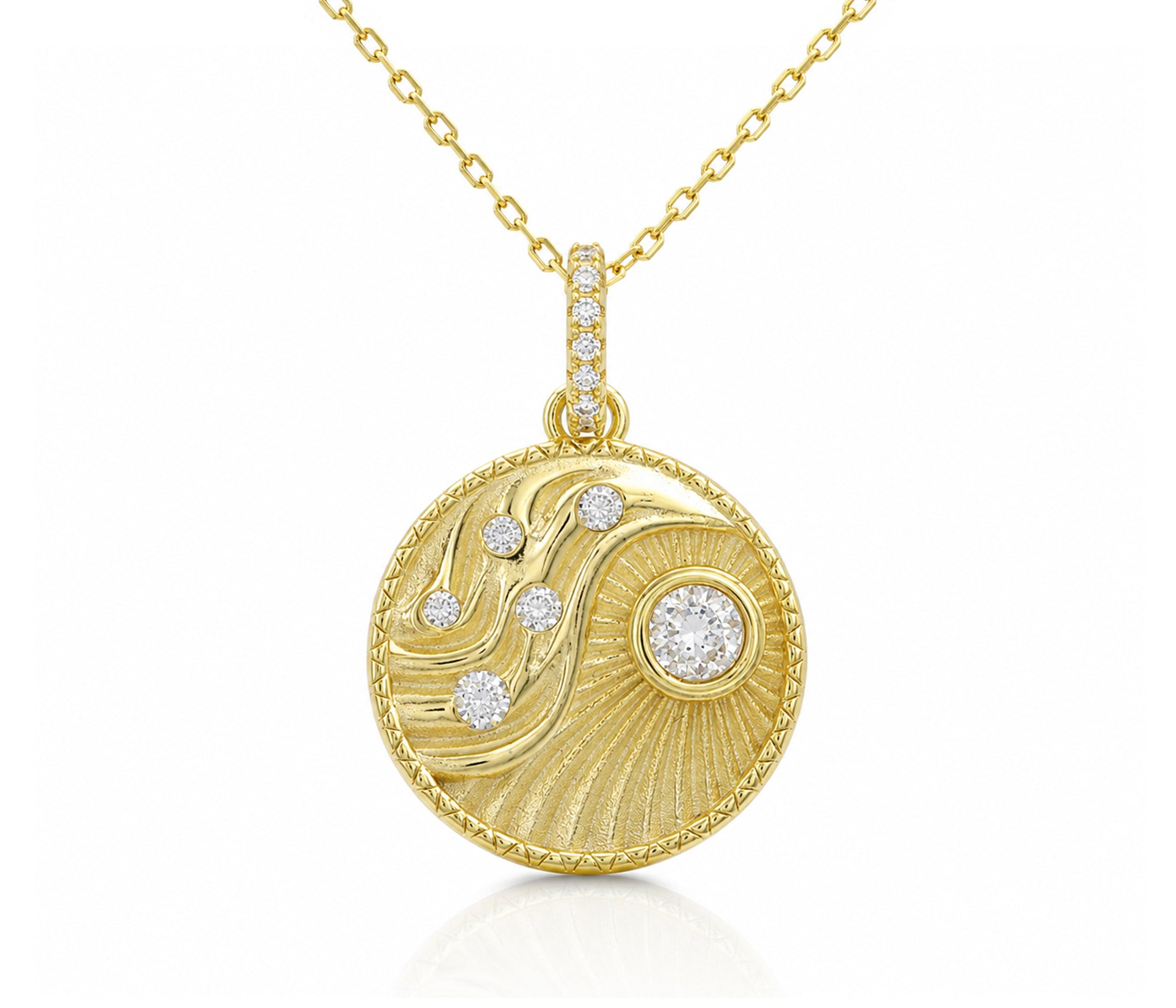 Sun and Stars of Balance Gold Necklace