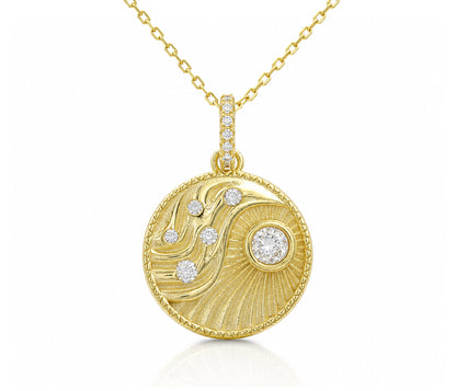 Sun and Stars of Balance Gold Necklace
