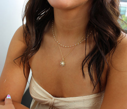 Starburst Pearl of Clarity Gold Necklace
