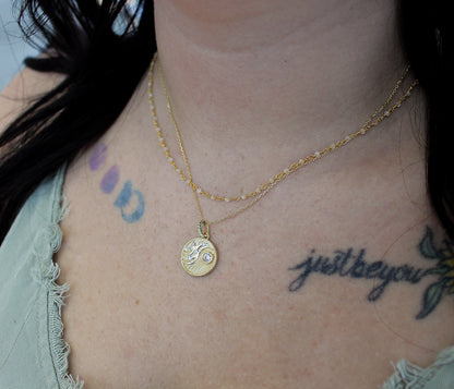 Sun and Stars of Balance Gold Necklace