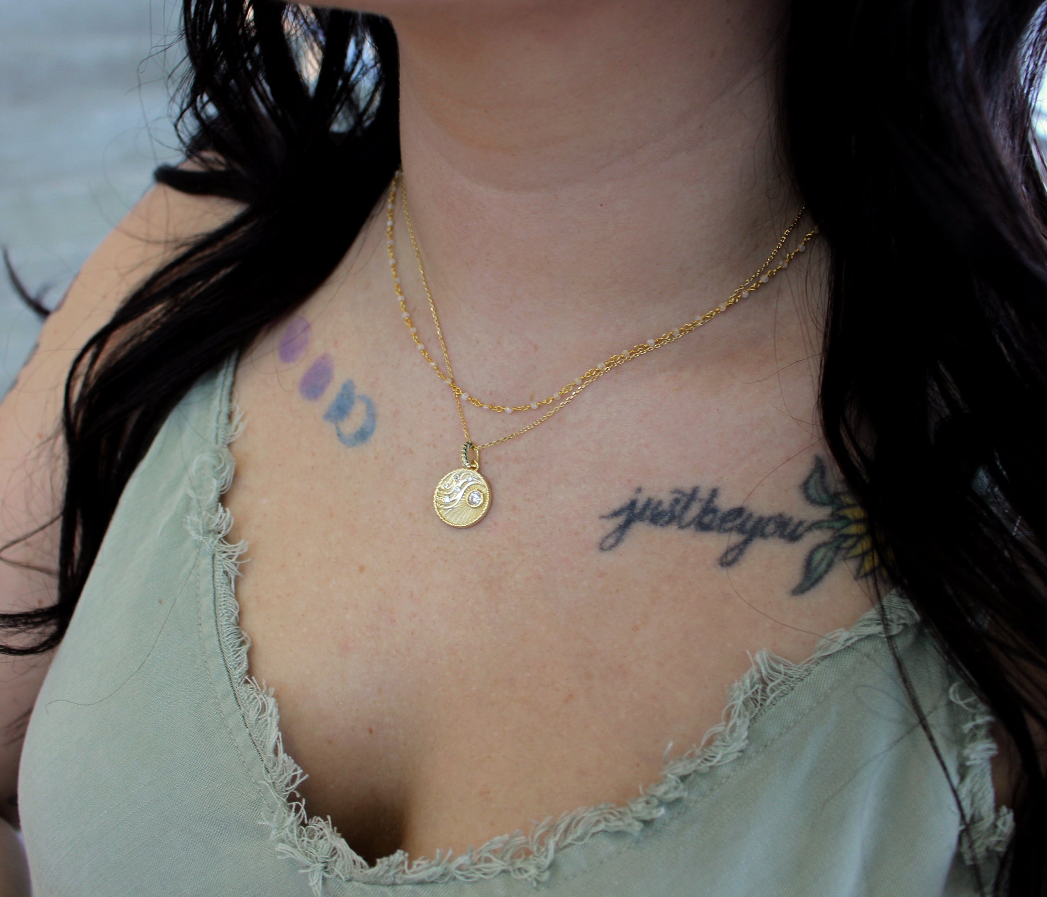 Sun and Stars of Balance Gold Necklace
