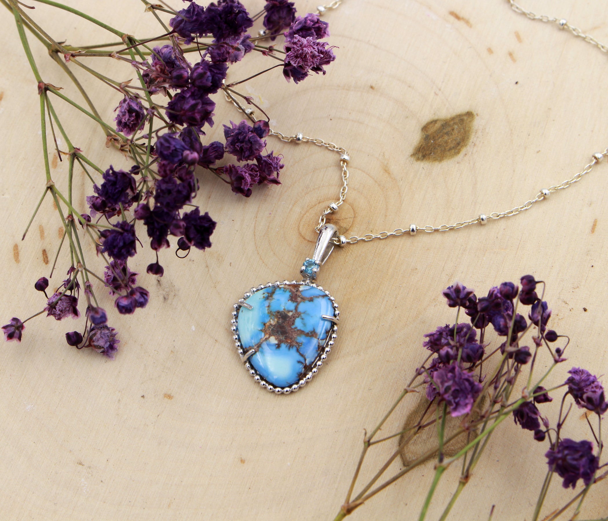 Beaded Golden Hill Turquoise Topaz Necklace