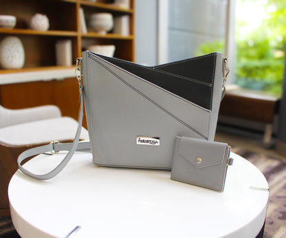 Simple Genuine Leather Gray Mini Wallet