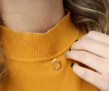 Open Geometric Diamond Gold Necklace