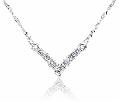 Classic V-Shaped Diamond Necklace
