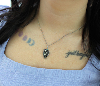 Angular Leopard Opal Amethyst Topaz Necklace