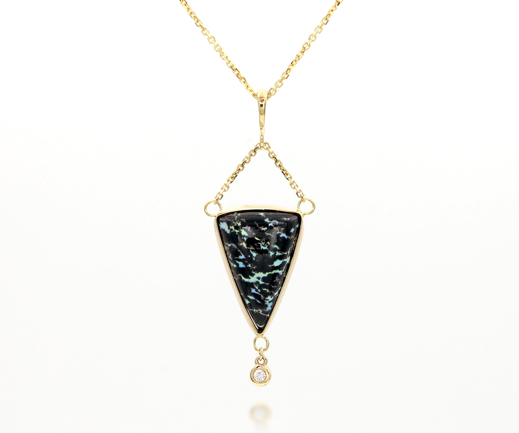 Triangle Leopard Opal Gold Chain Jewelry Set