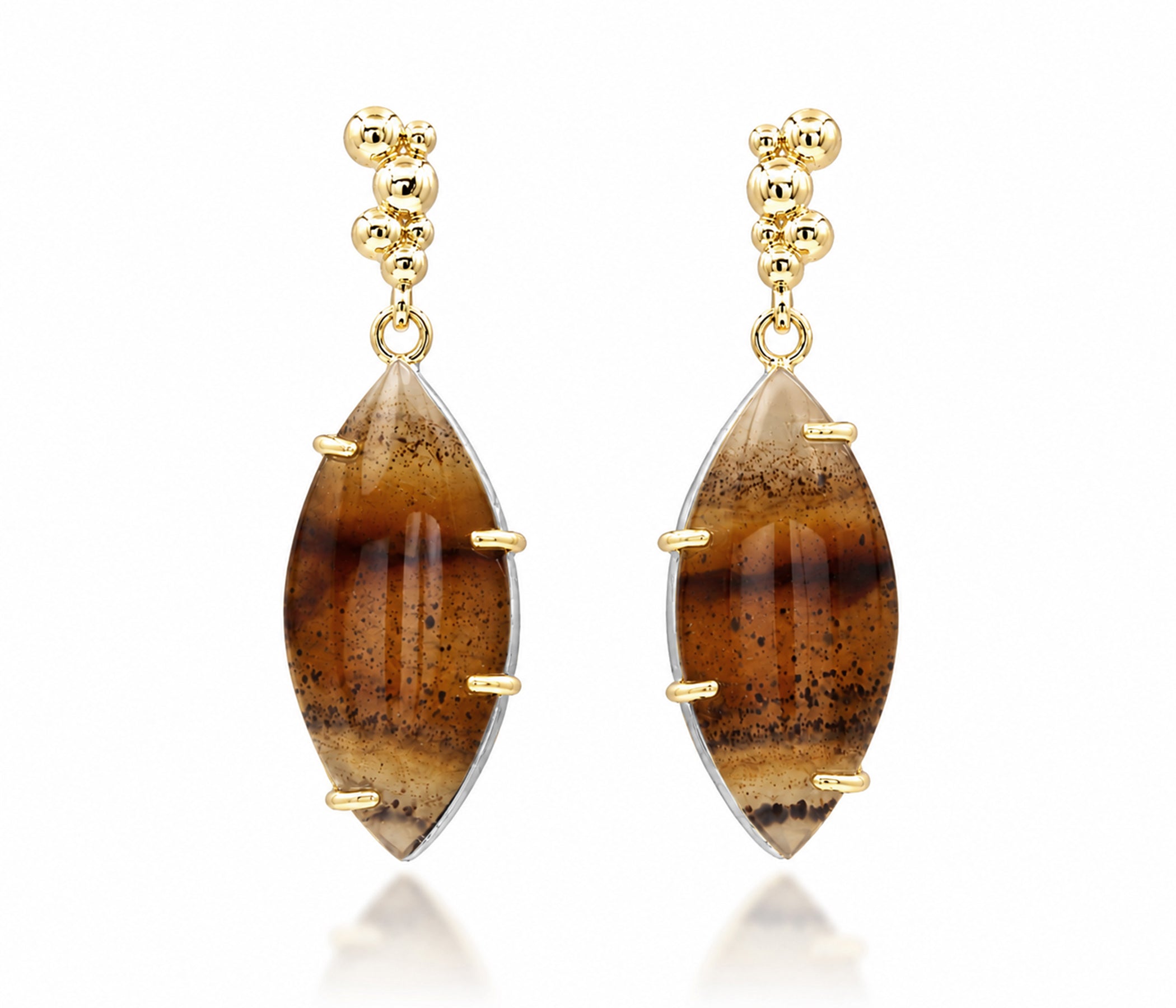 Montana Agate Open Marquise Staggered Necklace Set