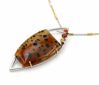 Montana Agate Open Marquise Staggered Necklace Set