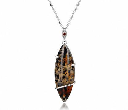 Montana Agate Marquise Garnet Necklace