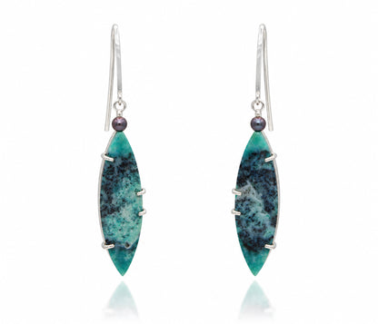 Light Amethyst Chrysocolla Pearl Necklace Set