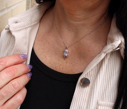 Marquise Lilac Amethyst Ribbon Swirl Necklace