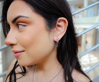 Angular Meteorite Necklace Matching Earrings