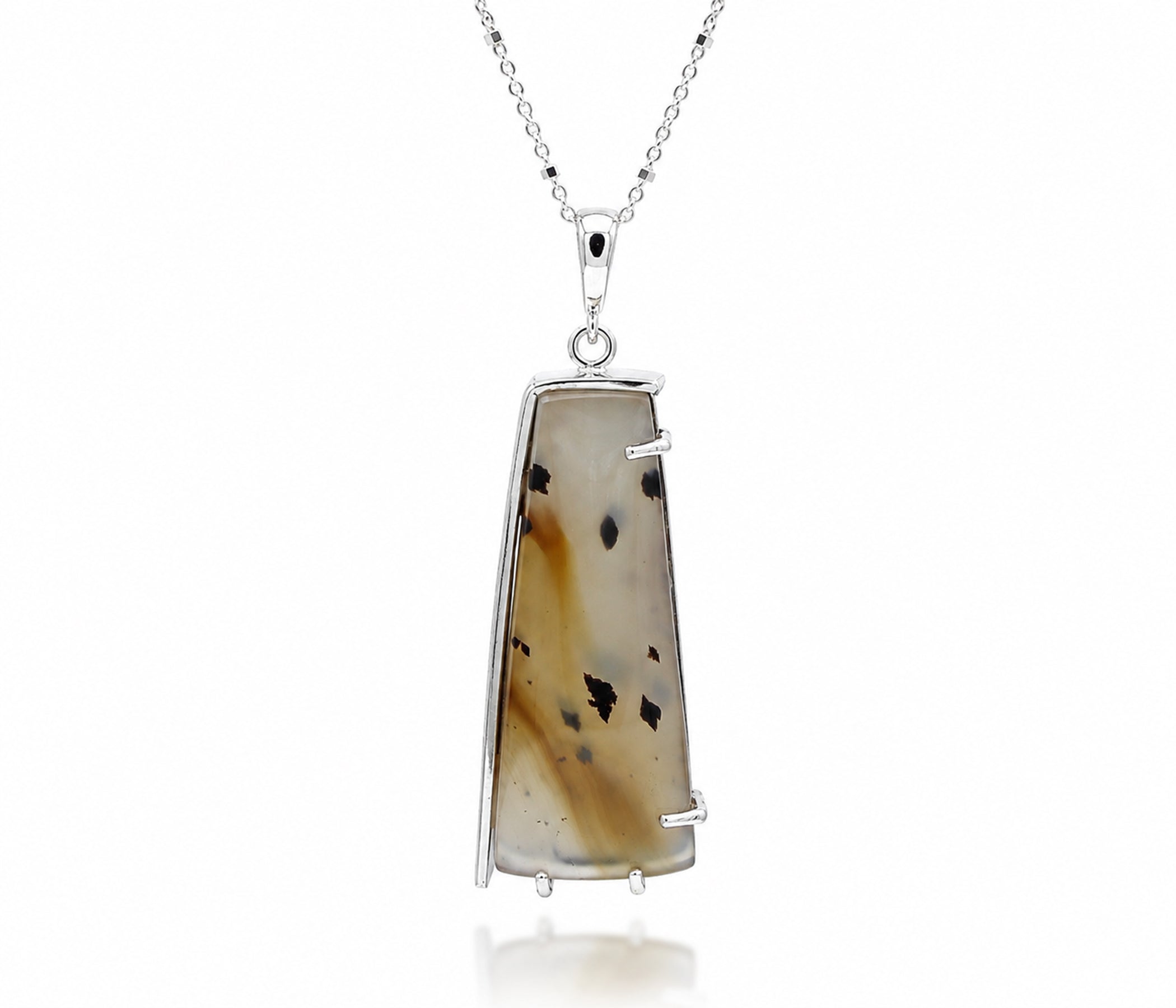 Montana Agate Wild Cat Angular Necklace