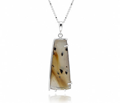 Montana Agate Wild Cat Angular Necklace
