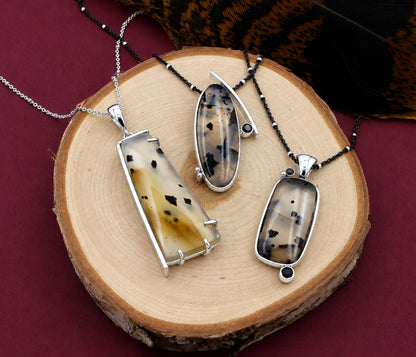 Montana Agate Wild Cat Abstract Necklace