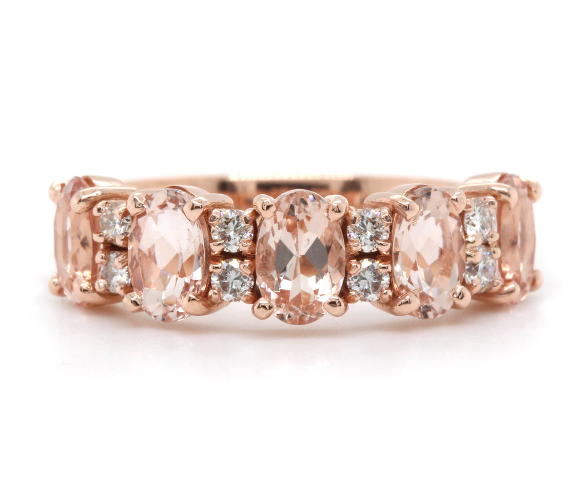 Morganite and Diamond Anniversary Ring