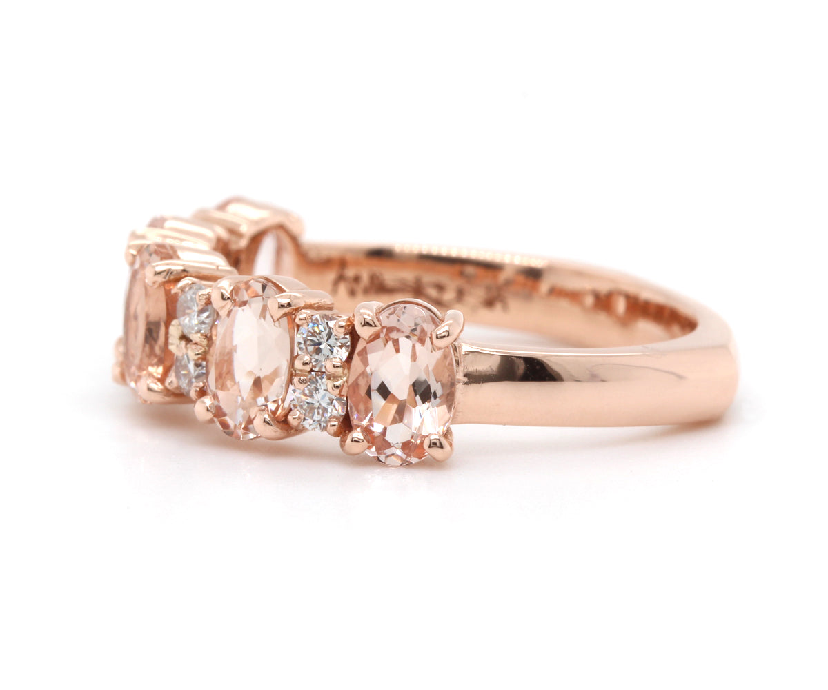 Morganite and Diamond Anniversary Ring