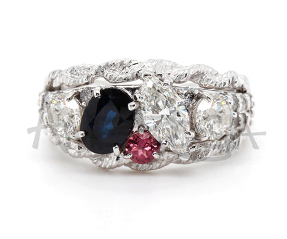 Cluster Three Stone Diamond Ring Redesign