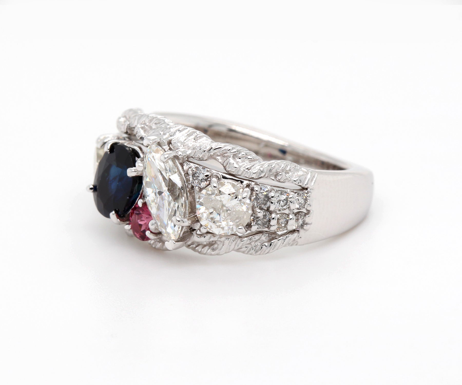 Cluster Three Stone Diamond Ring Redesign