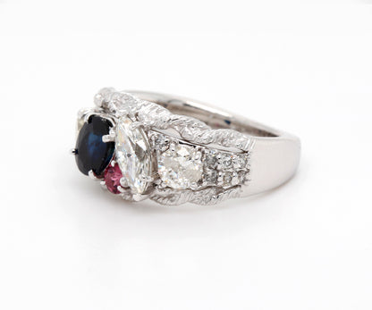 Cluster Three Stone Diamond Ring Redesign