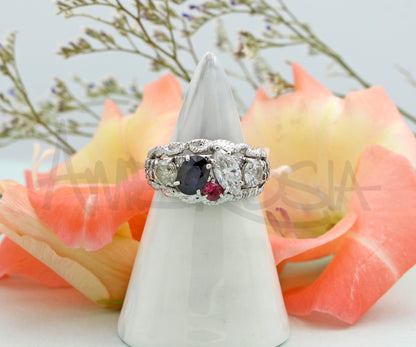 Cluster Three Stone Diamond Ring Redesign
