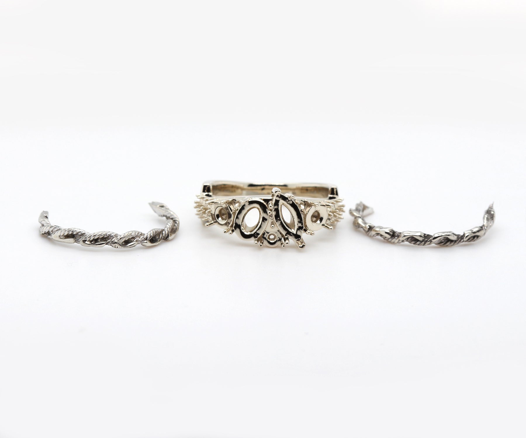 Cluster Three Stone Diamond Ring Redesign