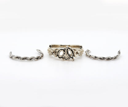 Cluster Three Stone Diamond Ring Redesign