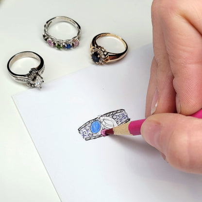 Cluster Three Stone Diamond Ring Redesign