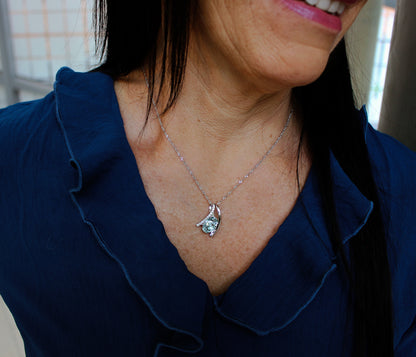 Freeform Green Aquamarine Diamond Necklace