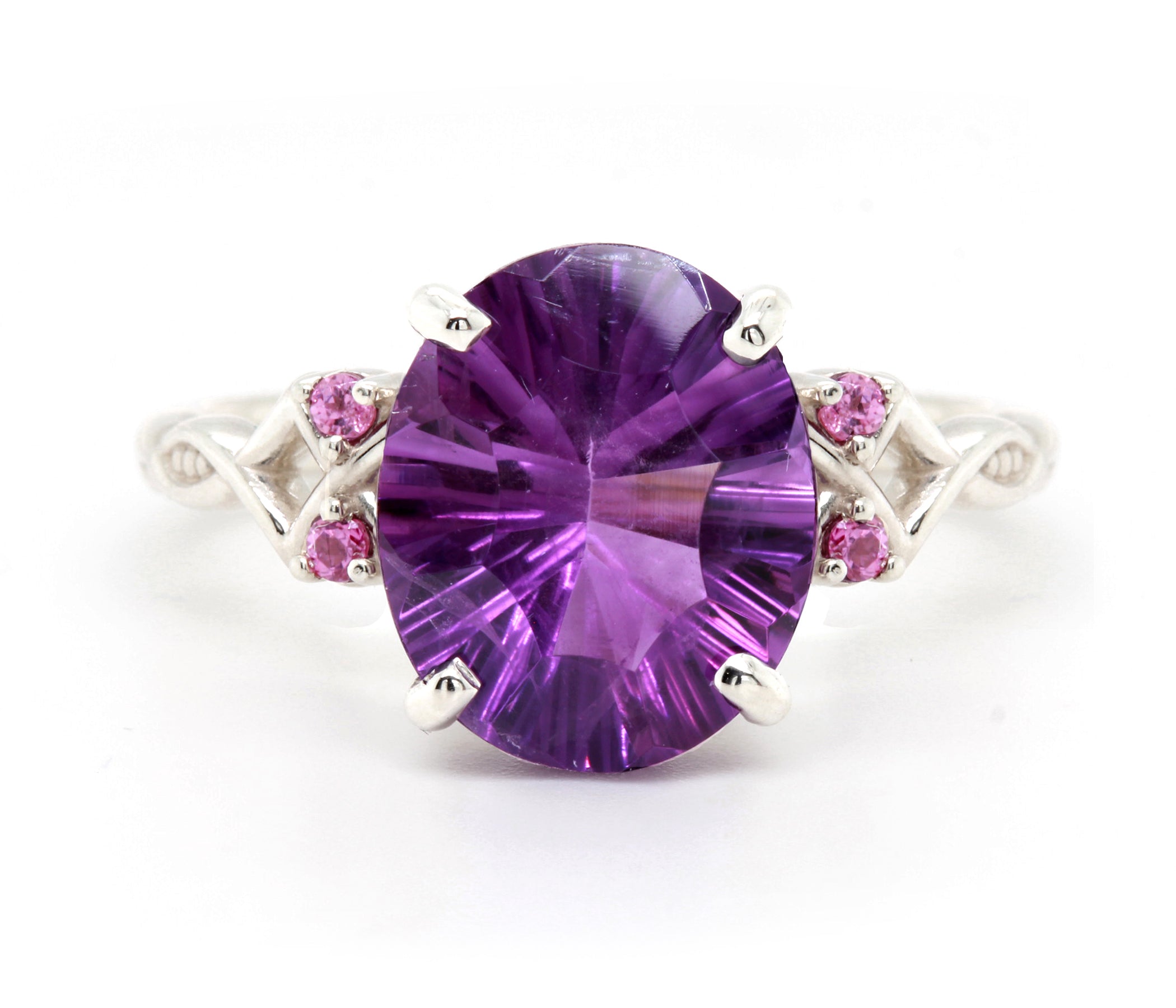Large Oval Amethyst Rhodolite Garnet Ring