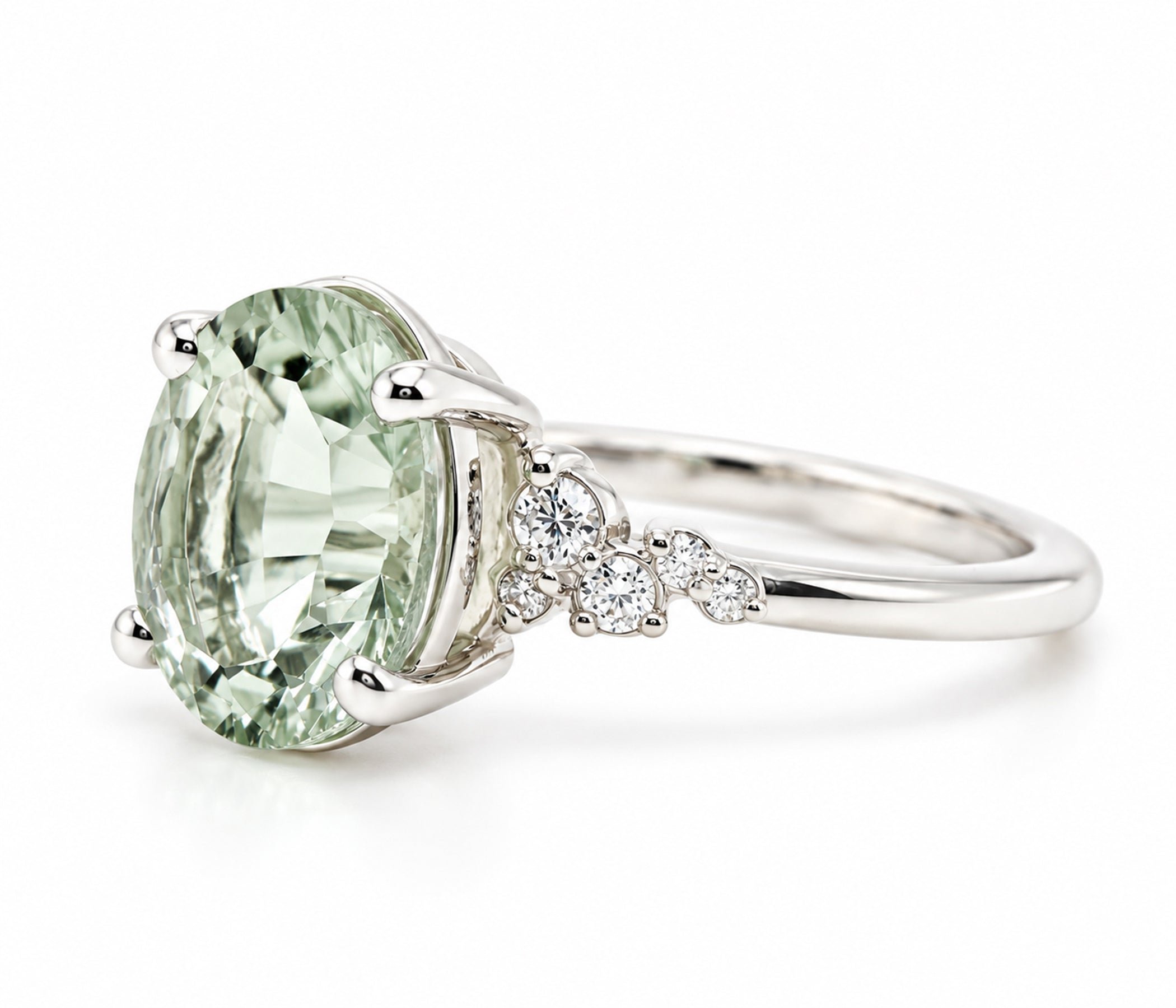 Anillo Art Déco dorado con halo de ágata musgosa y hexágono